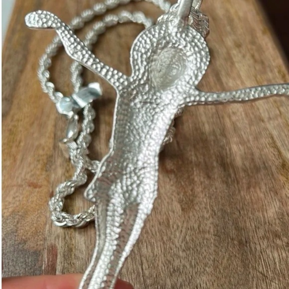 New Jesus pendant rope chain necklace, sterling silver plated unique jewelry - Picture 6 of 9